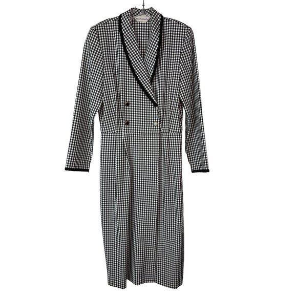 Vintage Rhodes Collection Inc. Black White Plaid Checkers Dress - Picture 1 of 6